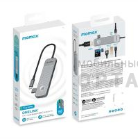 Переходник-хаб MOMAX ONELINK 7 in 1 mutil-funtion USB-C hub (DH17) Grey