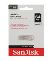Флешка USB 64 Гб SanDisk Ultra Luxe, USB3.1, металл, R/W - 150/100 MB/s, серебристый
