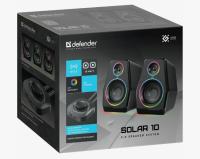 Акустическая 2.0 система DEFENDER Solar 10 10Вт, BT/Light питание от USB, черный (1/8)