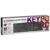 Проводная клавиатура DEFENDER Element HB-520 USB KZ,черный,полноразмерная Проводная клавиатура DEFENDER Element HB-520 USB KZ,черный,полноразмерная