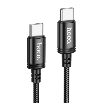 Кабель Type-c to Type-c HOCO X89 Wind, 1m, 3.0A, PD60W, ткань, цвет: чёрный (1/1000)