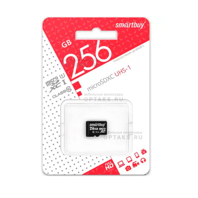 Карта памяти microSDXC 256Gb SmartBuy, Class10 Pro, UHS-1, без адаптера